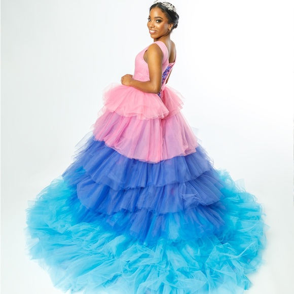 Tiered tulle pink, purple blue ball Women's size Worn